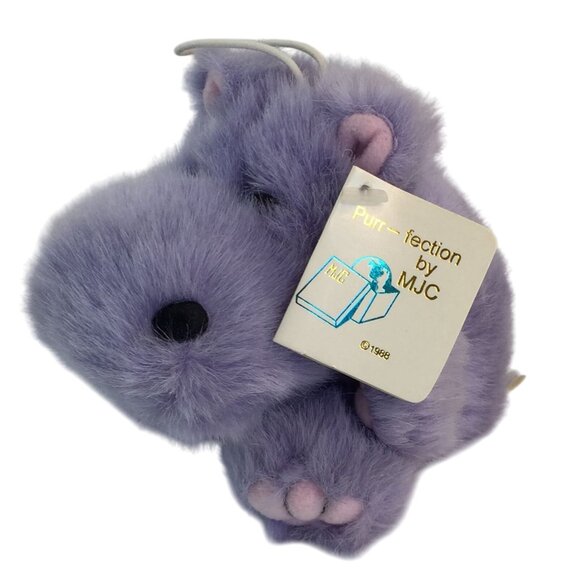 MJC Purr-fection Purple Hippopotamus Plush 5" Stuffed Animal Toy Vintage 1997 - Picture 2 of 8
